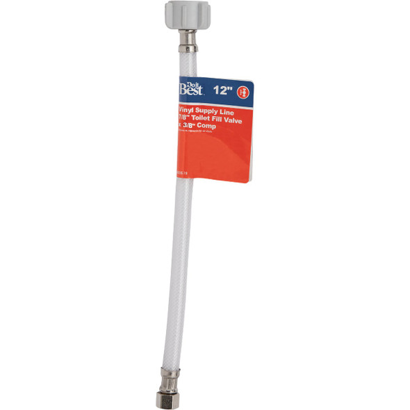 Do it Best 3-8 In. C x 7-8 In. BC Nut x 12 In. L Toilet Connector DIB23871 433578