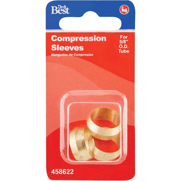 Do it 5-8 In. Brass Compression Sleeve (3-Pack) 458622 458622