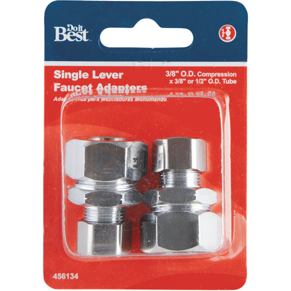 Do it Best 3-8" OD x 3-8" or 1-2" Tubes Single Lever Faucet Adapter (2-Pack) DIB43PCLF 456134
