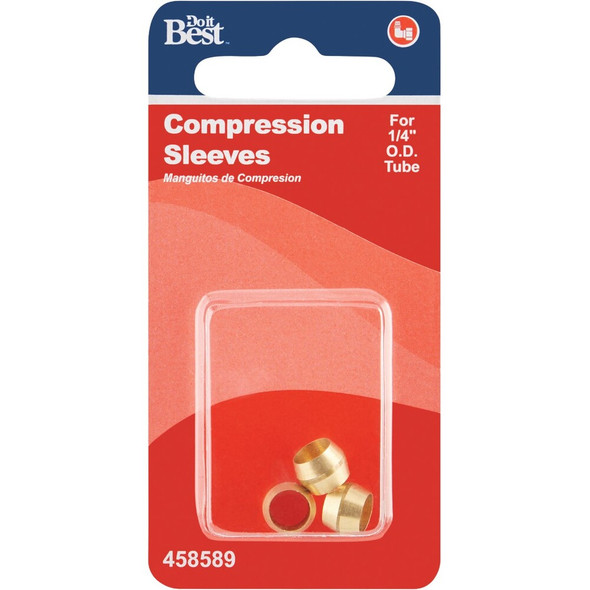Do it 1-4 In. Brass Compression Sleeve (3-Pack) 458589 458589