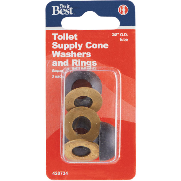 Do it Best 3-8 In. Black Cone Faucet Washer (6 Ct.) DIB810-27 420734