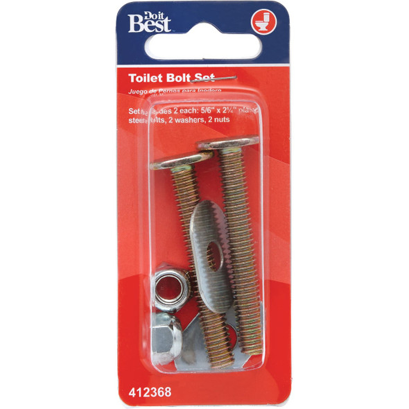Do it 5/16 In. x 2-1/4 In. Steel Toilet Bolts Do it 5/16 In. x 2-1/4 In. Steel Toilet Bolts