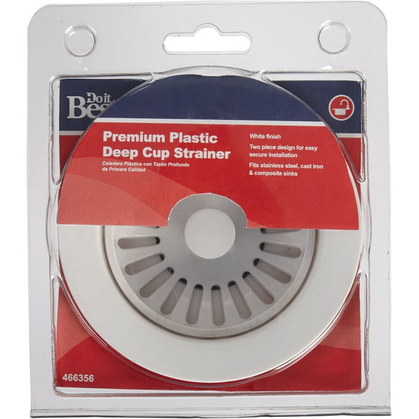 Keeney Plastic Basket Strainer Assembly, White K1442WH 466356