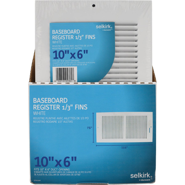 Selkirk 12 In. x 6 In. White Wall Register Selkirk 12 In. x 6 In. White Wall Register