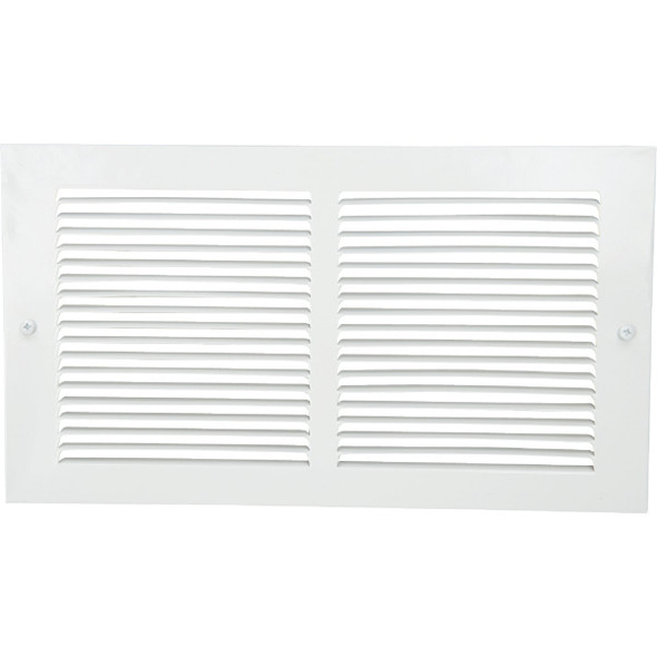 Home Impressions 6 In. x 12 In. White Steel Baseboard Grille