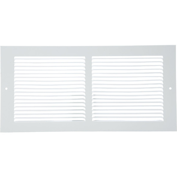 Home Impressions 6 In. x 14 In. White Steel Baseboard Grille