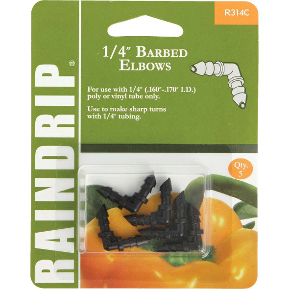 Raindrip 1/4 In. Tubing Double Barbed Elbow (5-Pack) R314CT