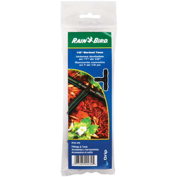 Rain Bird 1-2 In. Barb x 1-2 In. Barb Tee (4-Pack) BT50-4PKS 729109