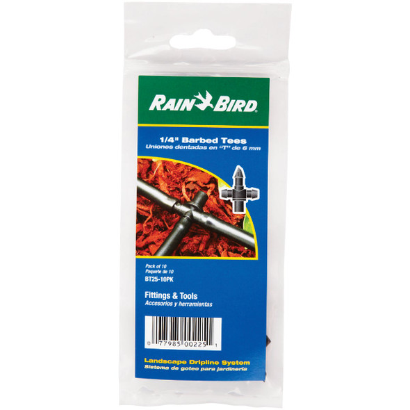 Rain Bird 1-4 In. Barb x 1-4 In. Barb Tee (10-Pack) BT25-10PS 729154