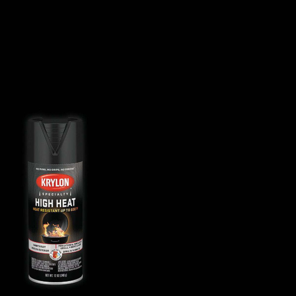 Krylon Flat Black 12 Oz. High Heat Spray Paint K01618777