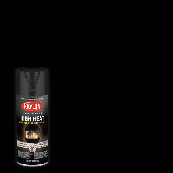 Krylon Flat Black 12 Oz. High Heat Spray Paint K01618777
