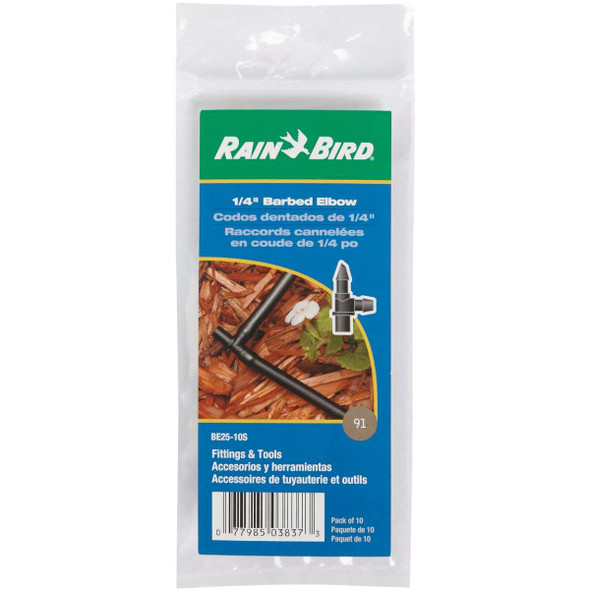 Rain Bird 1/4 In. Tubing Barbed Elbow (10-Pack) BE25-10S