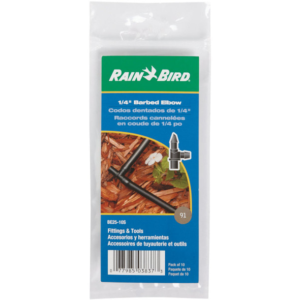 Rain Bird 1/4 In. Tubing Barbed Elbow (10-Pack) BE25-10S