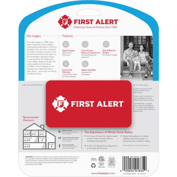 First Alert CO410 Battery Operated Electrochemical Digital Display Carbon Monoxide Alarm