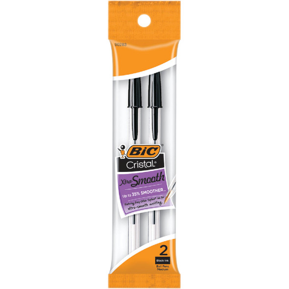 Bic Cristal Medium Point Black Ball Pen (2-Pack) MSP21BLK