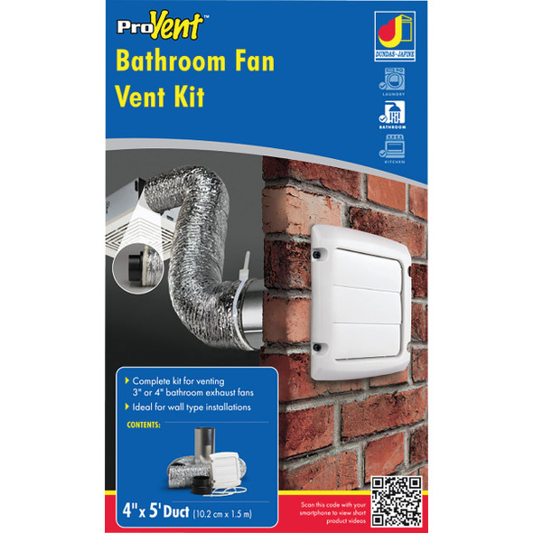 Dundas Jafine 3 In. to 4 In. Exhaust Bath Fan Vent Kit (5-Piece) EXWTZW