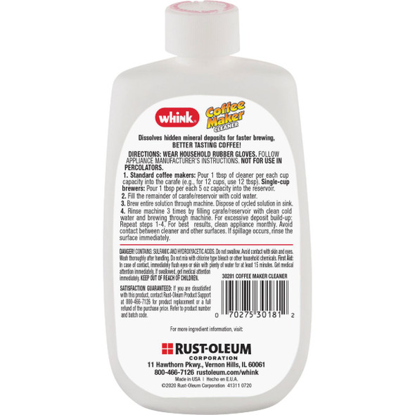 Whink 10 Oz. Automatic Coffee Maker Cleaner