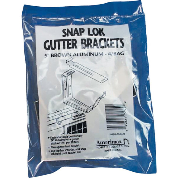 Spectra Metals K Style Aluminim Brown Snap-Lok Gutter Hanger Bracket, (4-Pack) 5FABRTB 100404