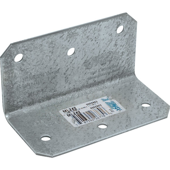 Simpson Strong-Tie ZMAX 2 In. x 4 In. 12 ga Galvanized Medium L Angle ML24Z