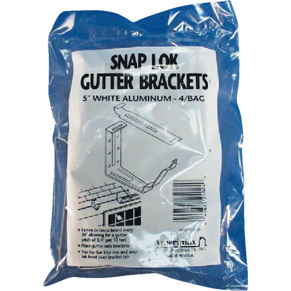 Spectra Metals K Style White Aluminum Snap-Lok Gutter Hanger Bracket, (4-Pack) 5FABRTW 105929
