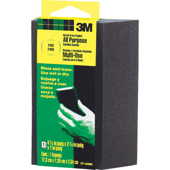 3M 2-7/8 In. x 4-7/8 In. x 1 In. Single Angle Sanding Sponge, Fine Grit CP-040