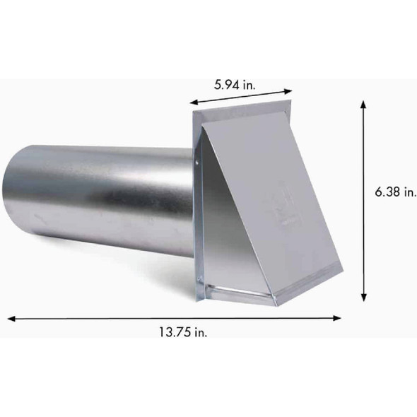 Dundas Jafine 4 In. Aluminum Dryer Vent Hood