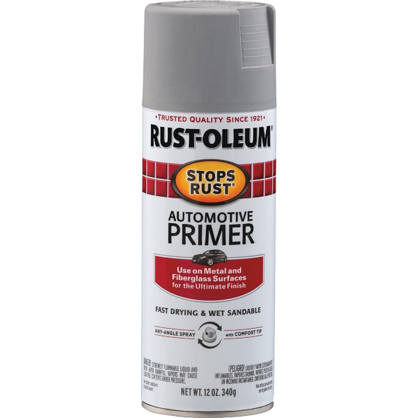 Rust-Oleum Stops Rust Light Gray 12 Oz. Spray Automotive Paint Primer 2081830 791744