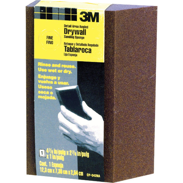 3M 2-7/8 In. x 4-7/8 In. x 1 In. Drywall Sanding Sponge, Fine CP-042