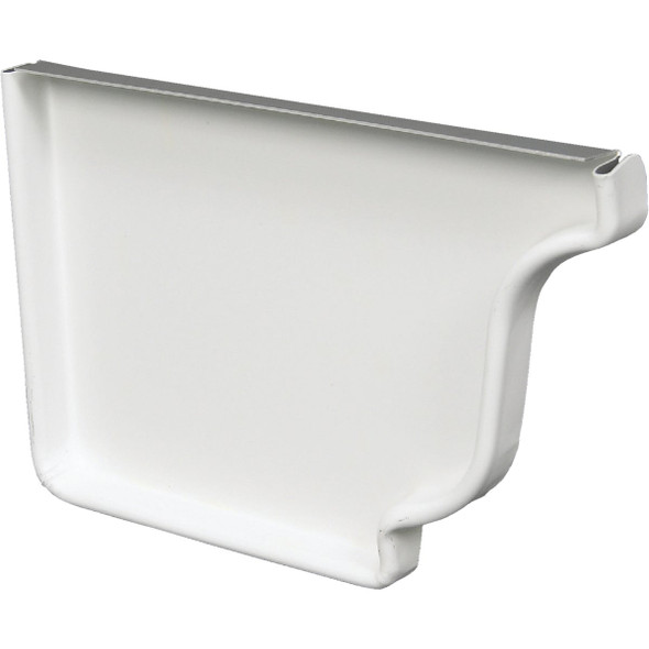 Spectra Metals 5 In. Aluminum White Left Gutter End Cap 5ENLRTW