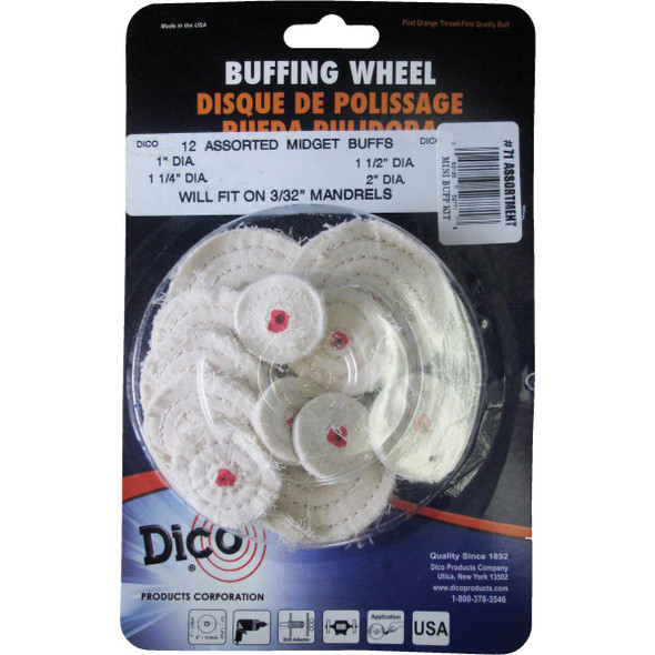 Dico Assorted Buffing Wheel (12-Pack) 7500026
