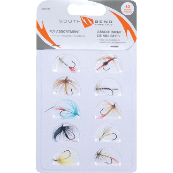 SouthBend Assorted Fishing Flies (10-Pack) SBFLY10