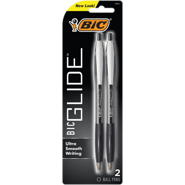 Bic Atlantis Medium Point Black Ball Point Pen (2-Pack) VCGP21BLK