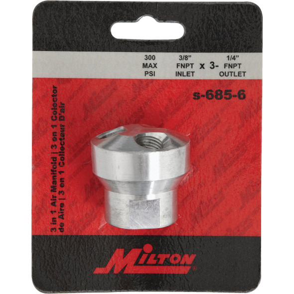 Milton Aluminum 3-8 In. x 1-4 In. FPT Air Manifold S-685-6 582854