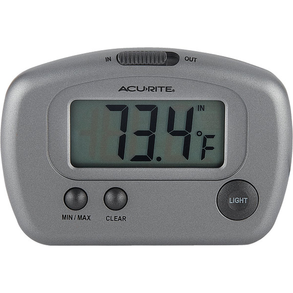 Acurite 2-3/4" W x 3-1/8" H Plastic Digital Indoor & Outdoor Thermometer 00888A4
