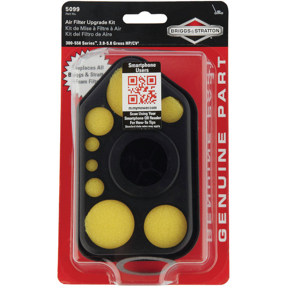 Briggs & Stratton 3 To 5 HP Foam Engine Air Filter with Pre-Cleaner 5099K