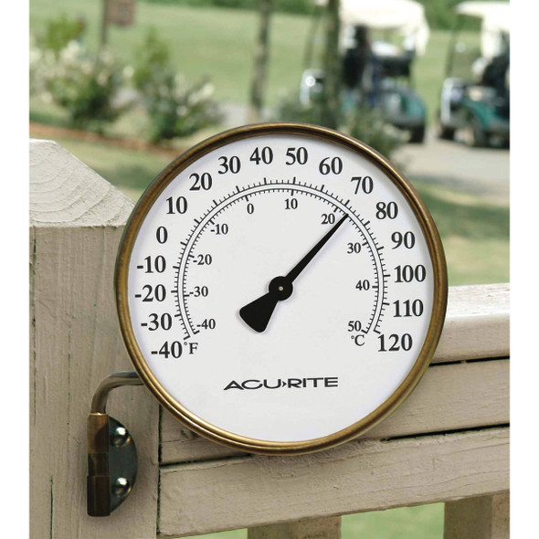Acurite 4 In. Dia. Metal Dial Indoor & Outdoor Thermometer 00334A3