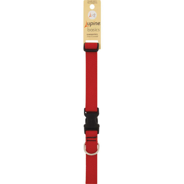 Lupine 1 In. Traditional Solid Red 16 to 28 In. Adjustable Collar 22553