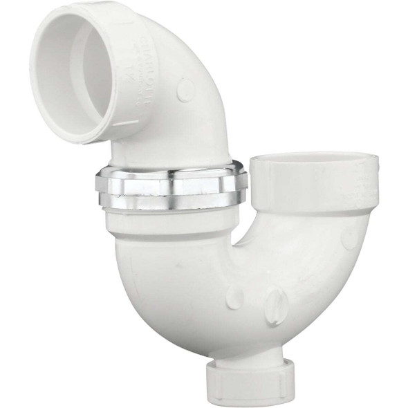 Charlotte Pipe 1-1/2 In. White PVC P-Trap with Union PVC 00709X 0600HA