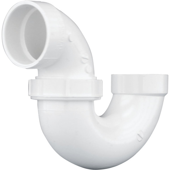 Charlotte Pipe 2 In. White PVC P-Trap with Union PVC 00708P 1000HA