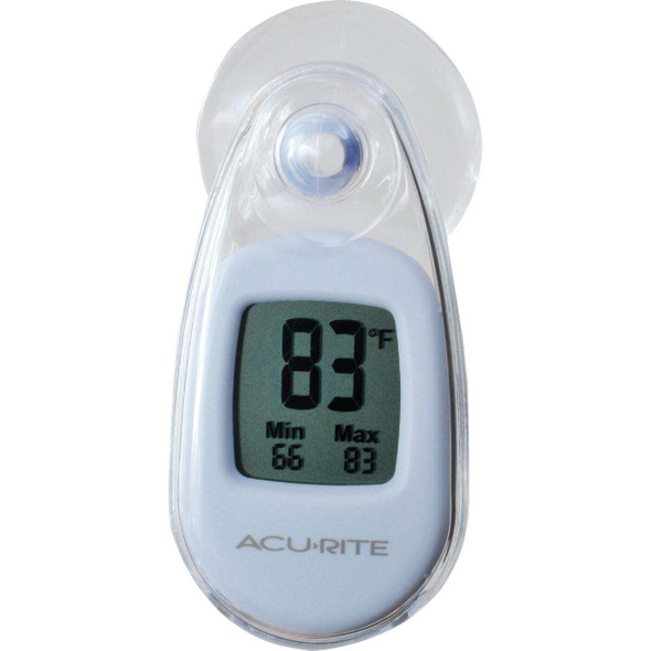 Acurite Digital -4 Deg to 158 Deg F White Window Thermometer 00315A3