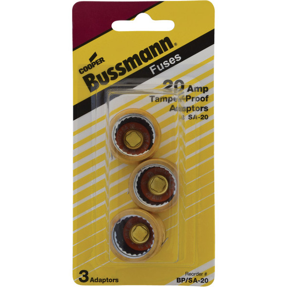 Bussmann Plug Rejection S-20 Fuse Adapter (3-Pack) BP/SA-20