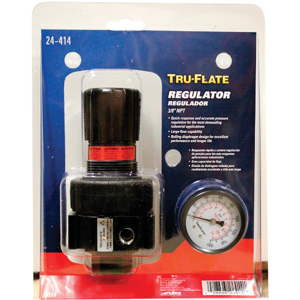Tru-Flate 3-8 In. FNPT 250 PSI 65 CFM Compact Pressure Regulator 27-414 579009