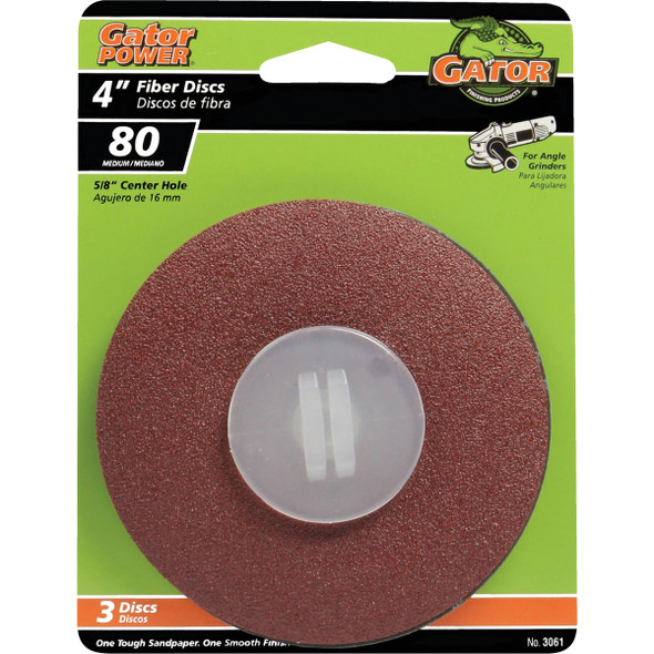Gator Blade 4 In. 80 Grit Fiber Disc (3-Pack) 3061