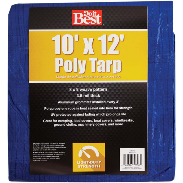 Do it Best Blue Woven 10 Ft. x 12 Ft. General Purpose Tarp 725317