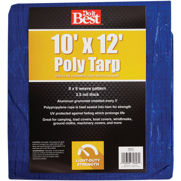 Do it Best Blue Woven 10 Ft. x 12 Ft. General Purpose Tarp 725317