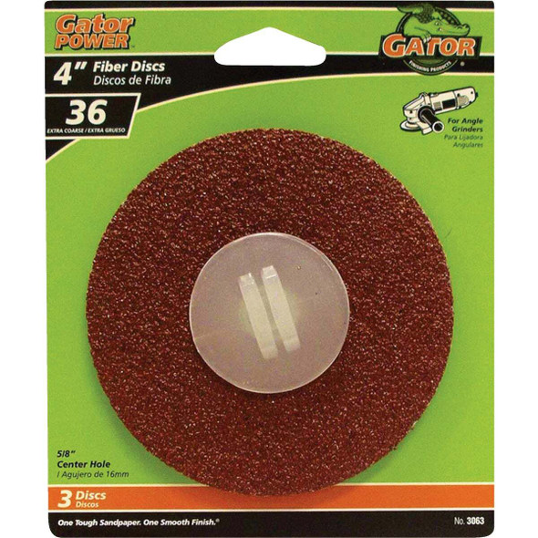 Gator Blade 4 In. 36 Grit Fiber Disc (3-Pack) 3063