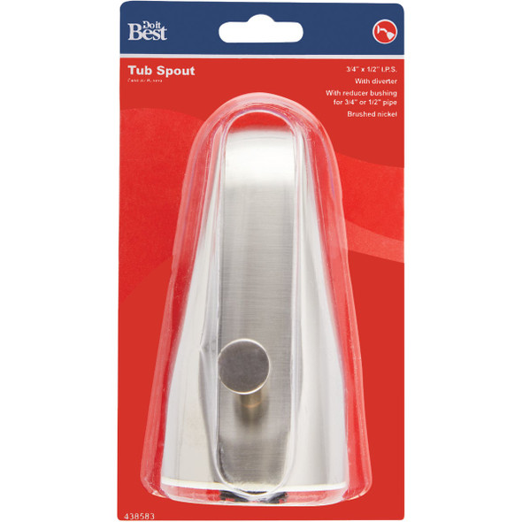 Do it Best Brushed Nickel Bathtub Spout with Diverter B825-31BN 438583