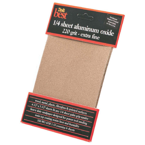 Do it Best 220 Grit 1/4 Sheet Power Sanding Sheet (6-Pack) 358983