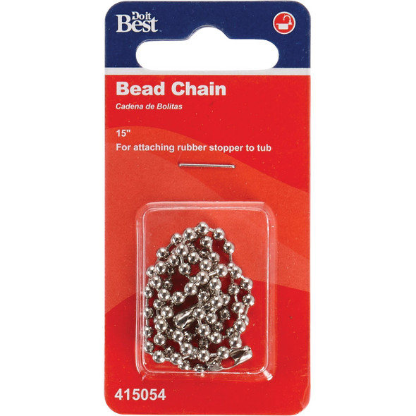 Do it Ball Pattern 15 In. Chrome-Plated Stopper Chain 415054 415054