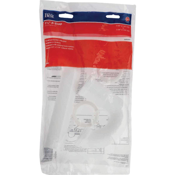 Do it Best 1-1-2 In. to 1-1-4 In. White Plastic P-Trap with Reducer Washer DIB20940 494941